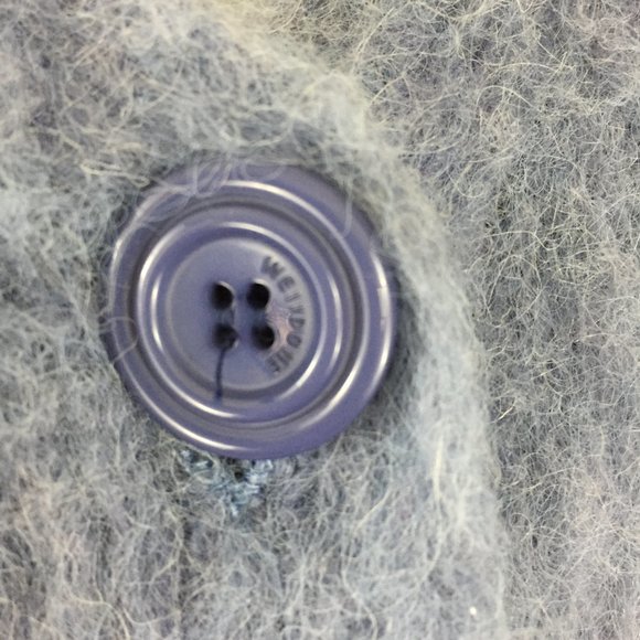 WE11DONE Blue Wool Blend Soft Knit Logo Buttons Embroidery Cropped Cardigan - Picture 8 of 13